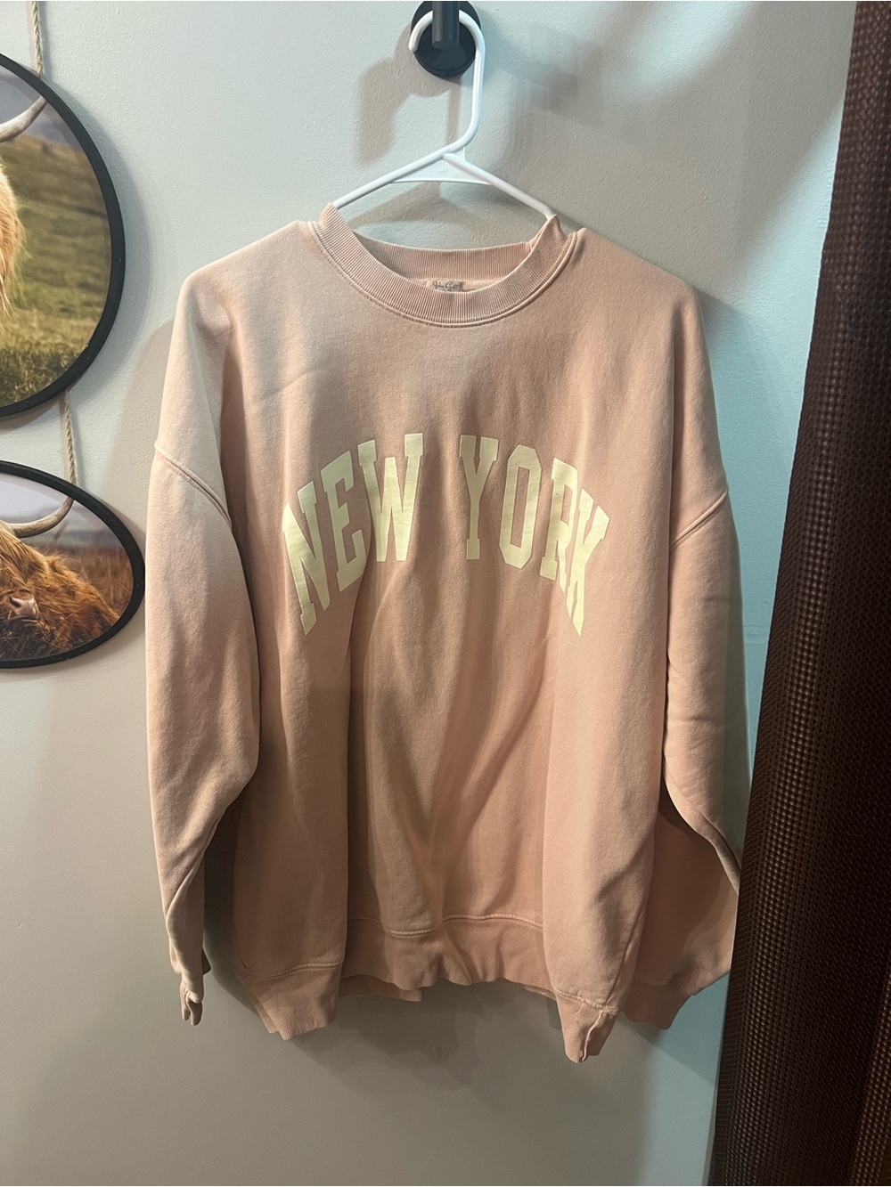 Brandy Melville Pink 'New York' Crewneck Sweatshirt